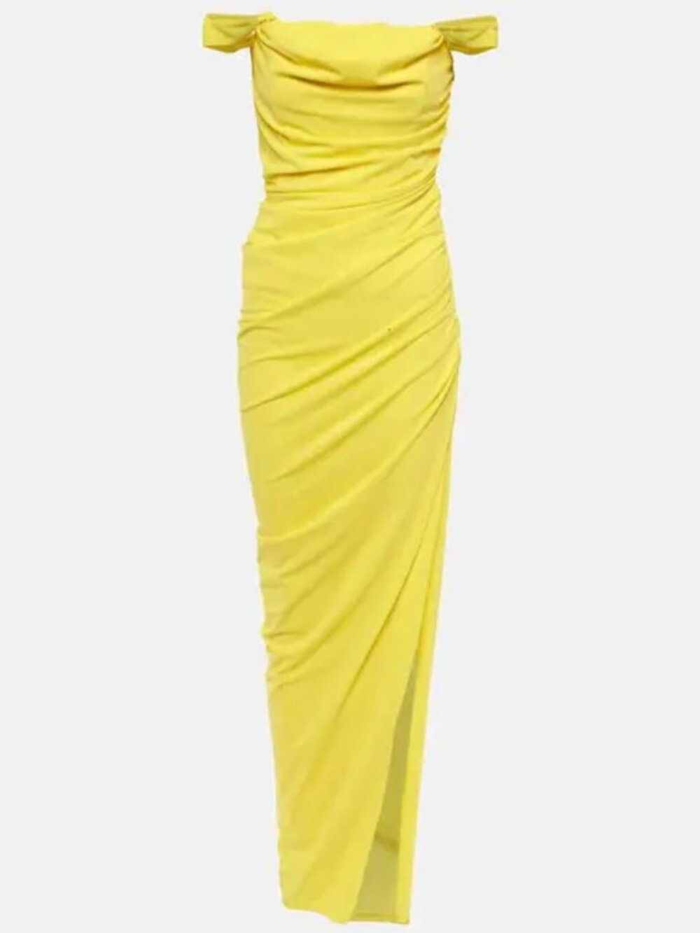 NWT STAUD Stormi Maxi Gown Yellow Off Shoulder Corset Bodice Dress Small - Picture 2 of 6